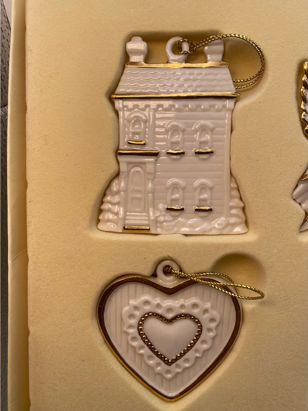 Lenox White and Gold Wedding Ornament Set of 11 Porcelain Décor